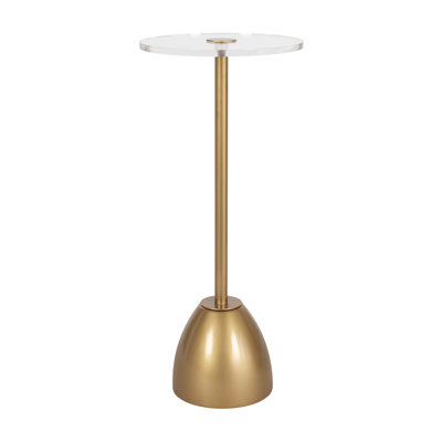 Acari Round Acrylic Drink Table for Use as Indoor Plant Stand