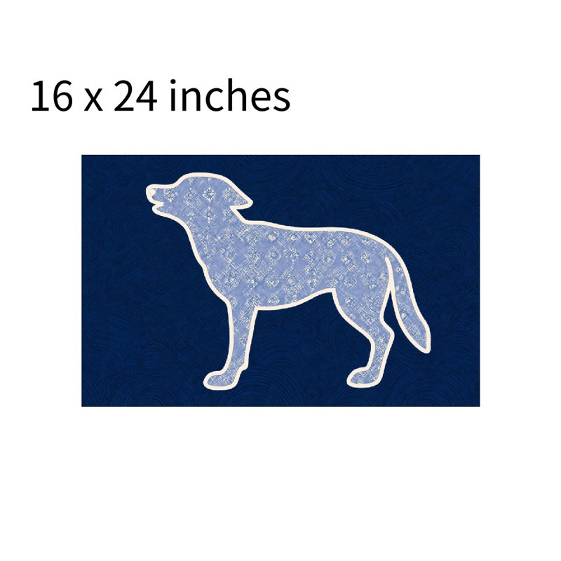 Tapis pour salle de bain Minimalist Dog Silhouette, 16 x 24