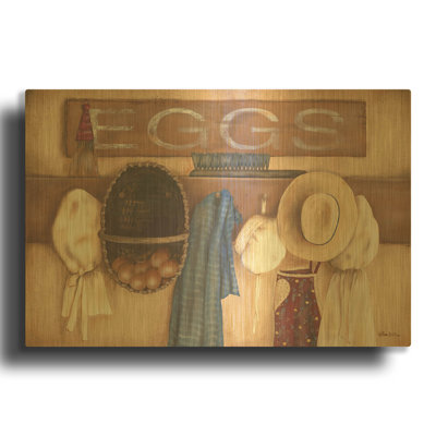 'Eggs' By Pam Britton Gold Metal Wall Art, 24" x 16"