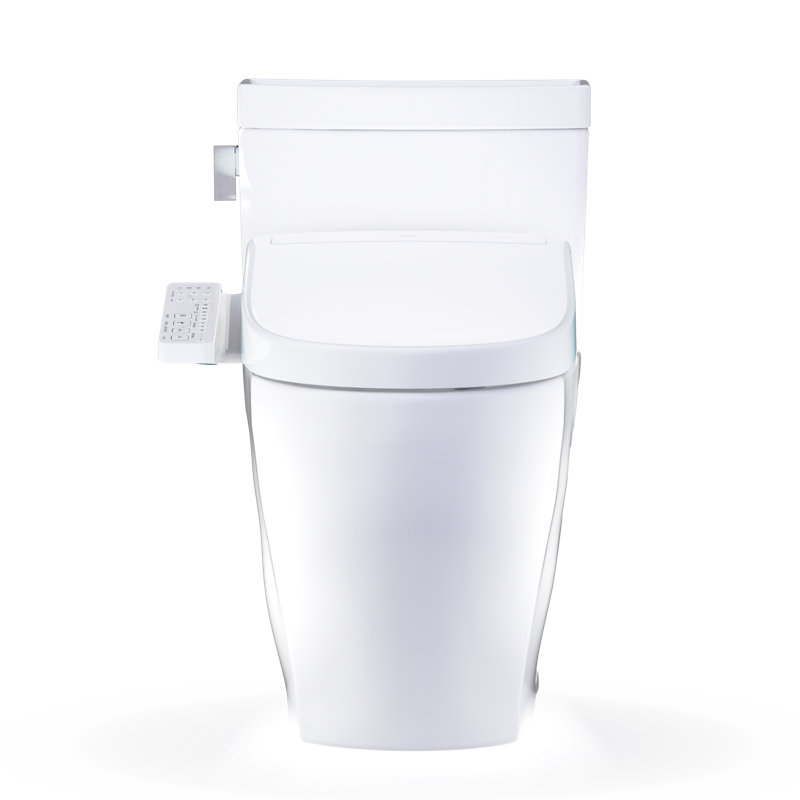 TOTO® WASHLET+® Legato One-Piece Elongated 1.28 GPF Toilet and WASHLET S2 Bidet Seat, Cotton White - MW6243346CEFG#01