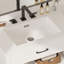 Meuble-lavabo de 30 po avec verre trempé, armoire de salle de bain moderne avec pieds en bois d'hévéa et portes à fermeture en douceur-126230204