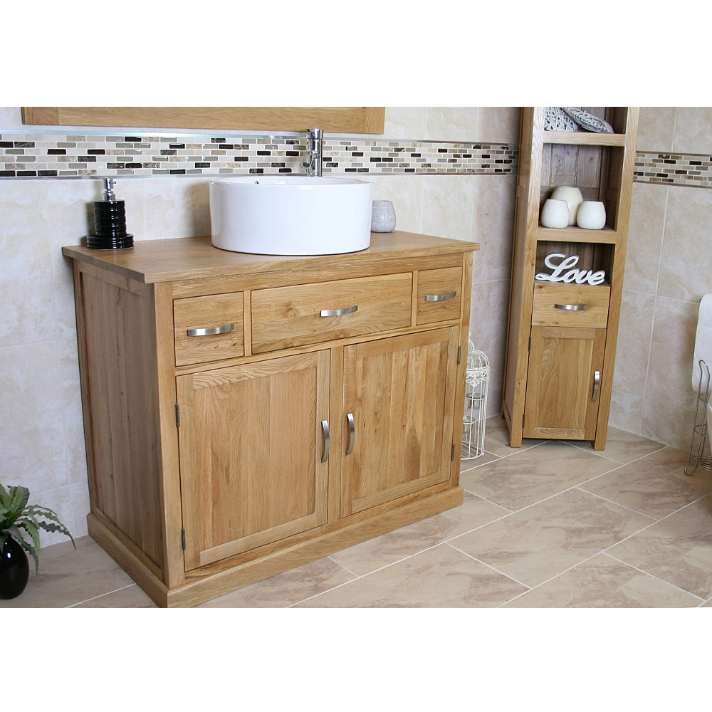 Francesca Solid Oak 1000mm Free-Standing Vanity Unit