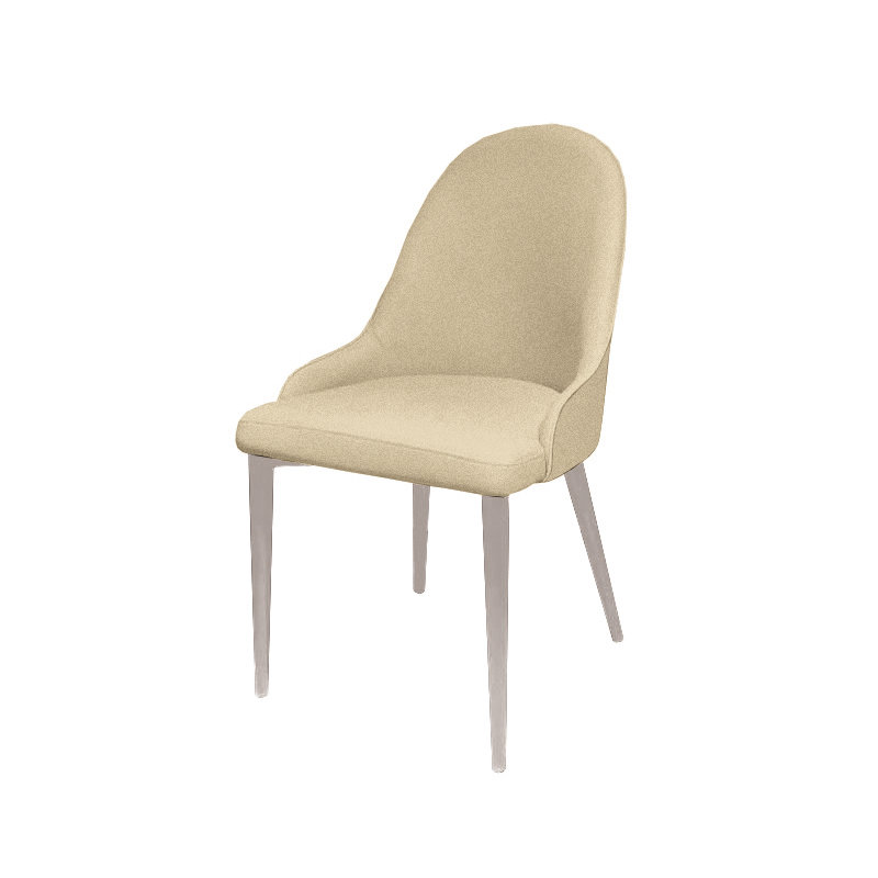 Algol 46cm H Velvet Upholstered Side Chair, Beige, Beige