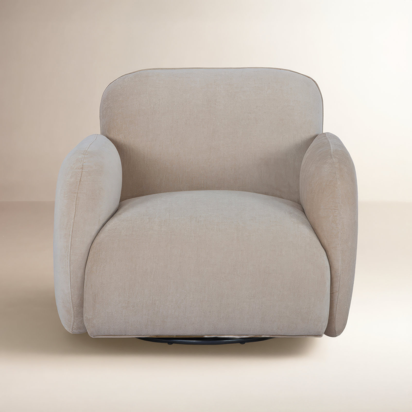 Soria Swivel Armchair, Honeycomb Taupe Chenille