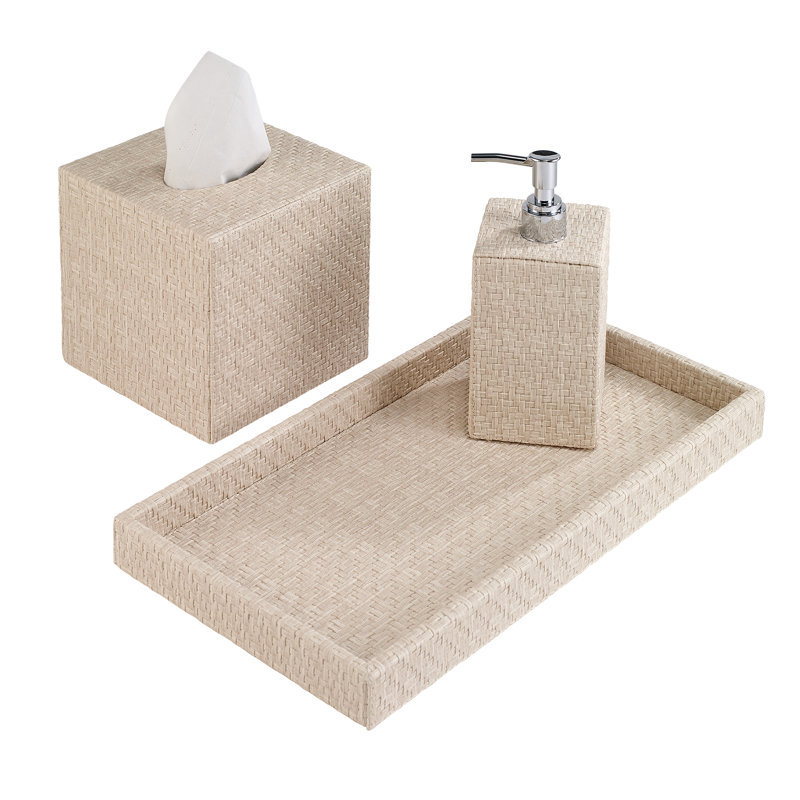 Wicker Soap Dispenser, Cream