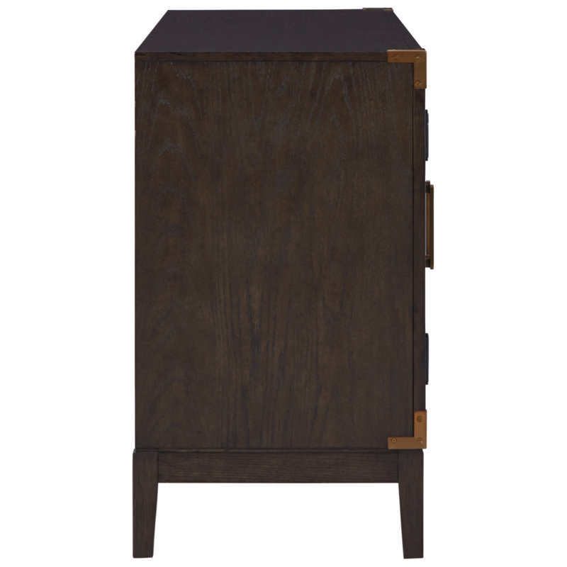 Burkhaus Dark Brown Oak Dining Server with Glass Doors