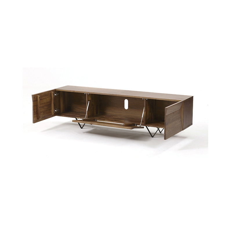 American style vintage solid wood frame TV stand, 86.61"