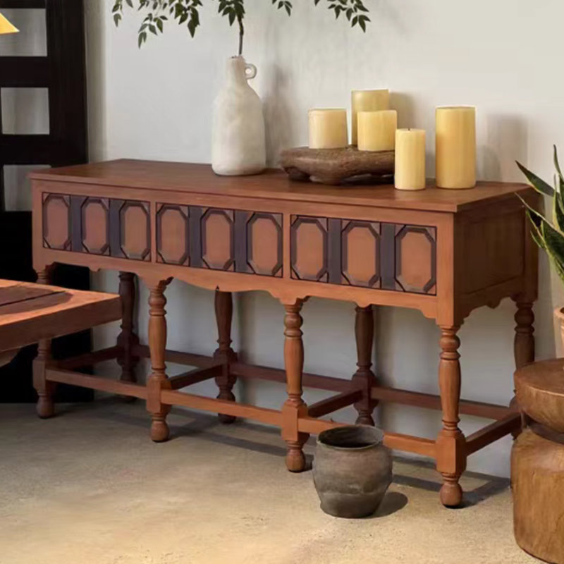 Console vintage en bois massif de style français