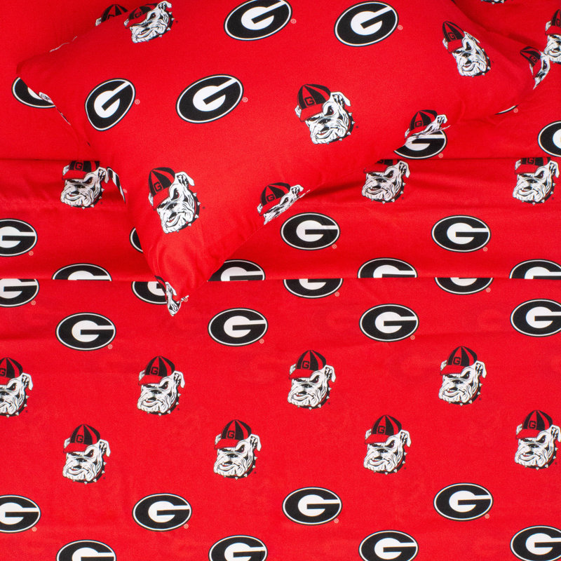 Oregon Sheet Set, King Sheet Set + Fitted Sheet + 2 Pillowcases, University of Georgia