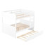 Lit superposé double au-dessus d'un lit gigogne simple en blanc - conçu pour durer, solution d'espace pour les maisons