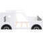 Lit plateforme blanc en forme de voiture avec roues, en bois de pin pleine grandeur et avec roulettes-1429351577-1429351578