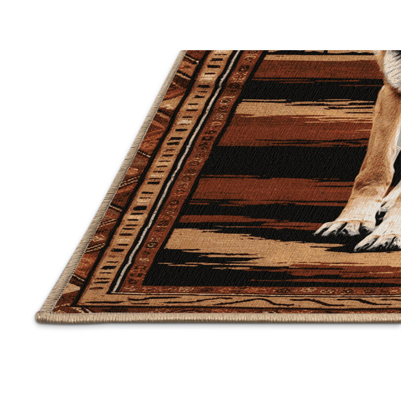 Washable Ethiopian Wolf Wildlife Area Rug, Rectangle 8' x 10'