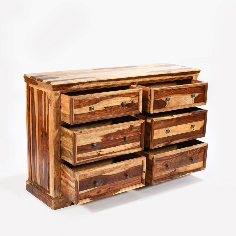 Solid Wood 150cm W 6 - Drawer Chest of Drawers