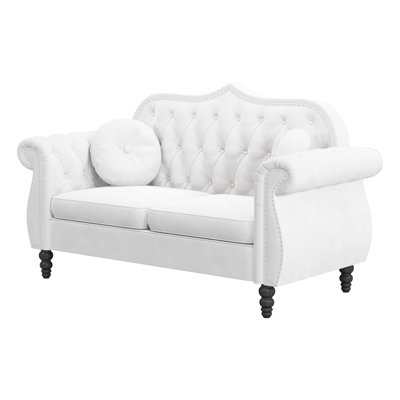 Decorius 60.23'' Velvet Rolled Arm Loveseat -  Charlton HomeÂ®, 4123401BF620445CAC0259D93D921CCC