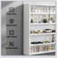 Vitrine murale à 5 niveaux avec 2 portes en verre et tablettes réglables, parfaite pour mettre en valeur des objets de collection et rehausser le décor de la pièce.-337835311