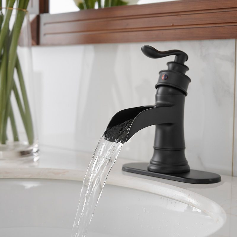 Matte Black Stainless Steel Low-Arc Bathroom Faucet with Lever Handle