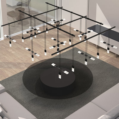 Lustre à niveaux unique à 6 lumières DEL Suspender®