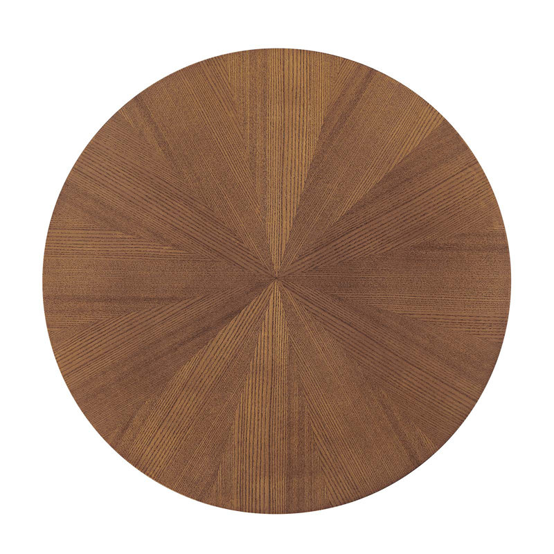 Walnut Mid-Century Modern Round Wood Side Table