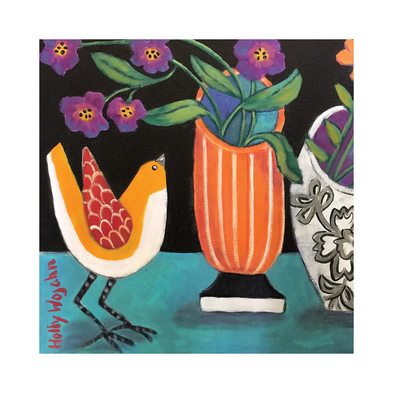 Two More Cheery Vases And A Chirp More by Holly Wojahn - Wrapped Canvas Gallery-Wrapped Canvas Giclée, 12" H x 12" W