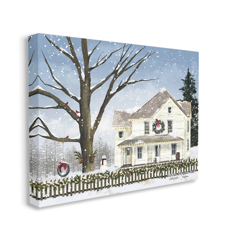 " Charming Winter Neighborhood " by Billy Jacobs, 16" H x 20" W x 1.5" D
