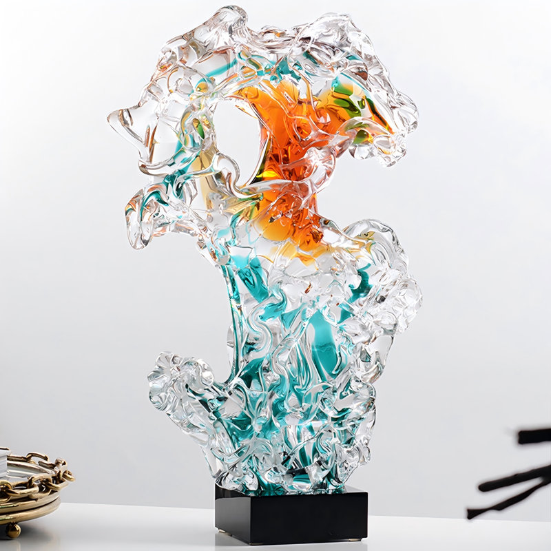 Modern Minimalist Gradient Taihu Stone Crystal Liuli Ornament