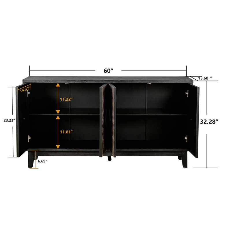 Buffet 60 po, Noir antique