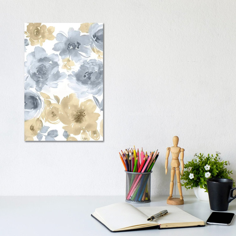 Springtime Tan And Gray II by Kelsey Morris - Wrapped Canvas Painting, 20.32 cm H x 30.48 cm W