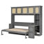 Lit double compact avec rangement, lit escamotable moderne en bois et panneau de fibres à densité moyenne pour la maison
