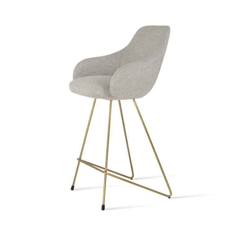 Tabouret de bar 29 po Gazel Cat, Laine argentée