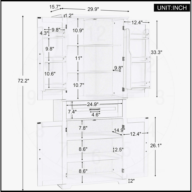 Armoire de salle de bain polyvalente avec plusieurs compartiments et tablettes réglables pour un rangement optimal, Noir