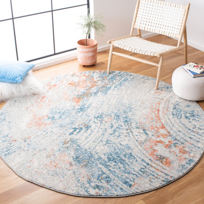 Tapis ivoire / bleu foncé Tulum