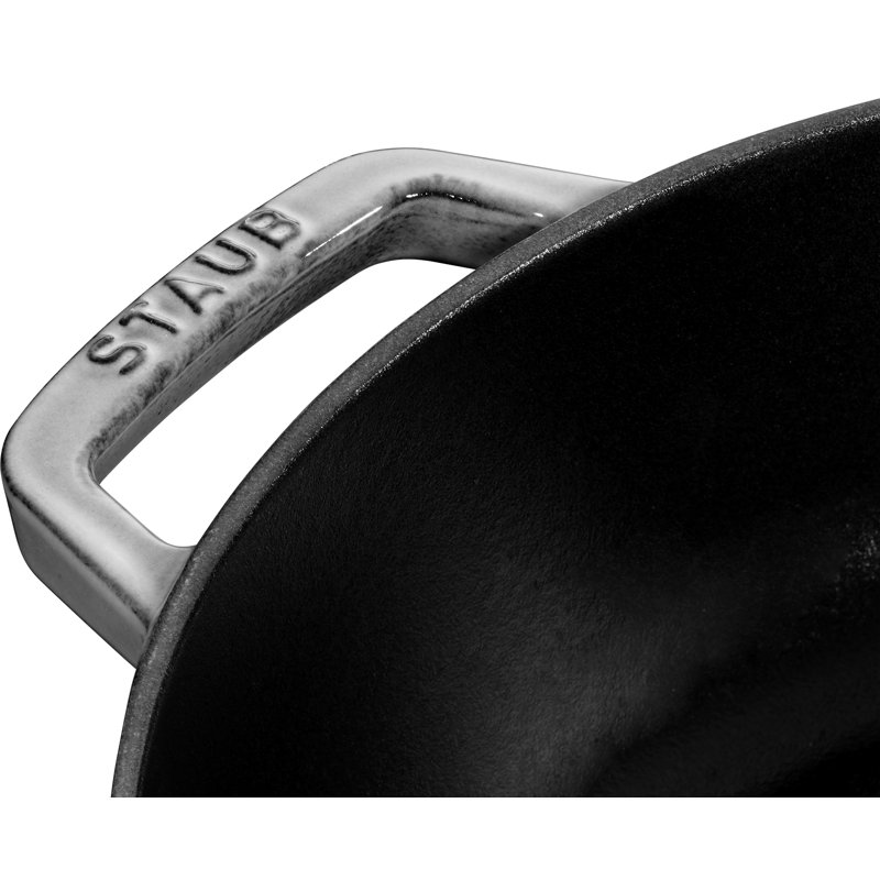 STAUB Cast Iron Round Casserole Dish, Grey, 24cm