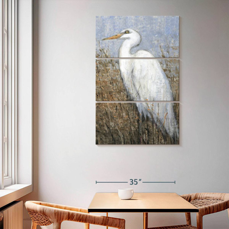 Brampt White Heron II, 65" H x 42" W