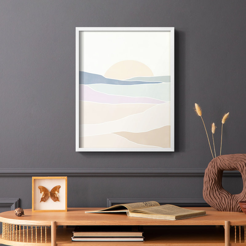 Vague, tableau II, reproduction encadrée - bois massif, H 20 po x l 16 po, Blanc