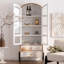 Blanc + vitrines en bois massif Burlywood