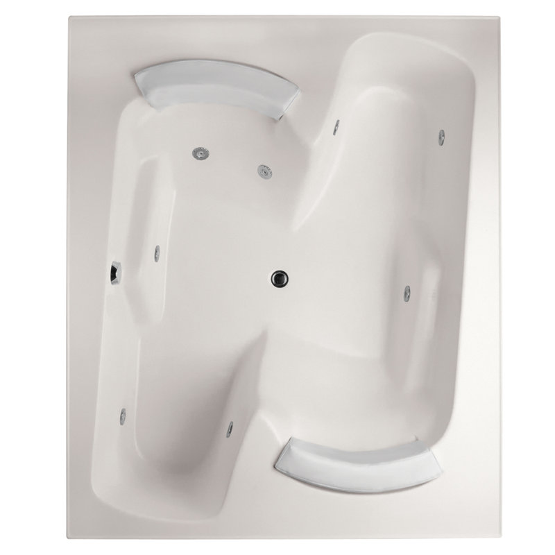 Penthouse 72'' L Bathtub, White, Satin Chrome