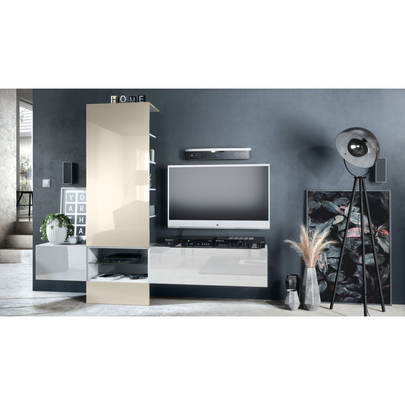 McArthur TV Stand, Cream, With LED