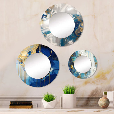 Miroir mural doré Golden Oceanic Wave Harmony