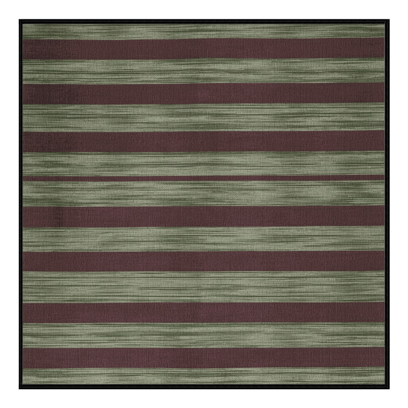 Machine Washable Horizontal Stripes Black Area Rug, Carré 4 pi