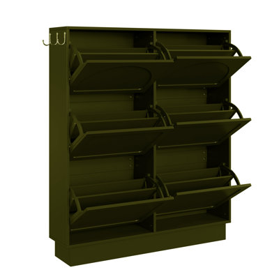 Armoire de rangement pour chaussures 24 paires avec 6 tiroirs rabattables