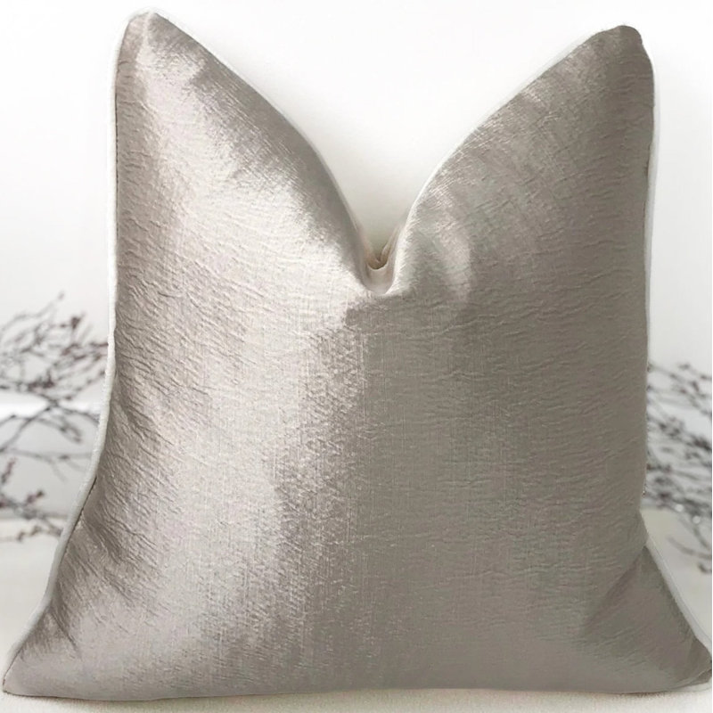 Abstract Beige Square Throw Pillow Cover
