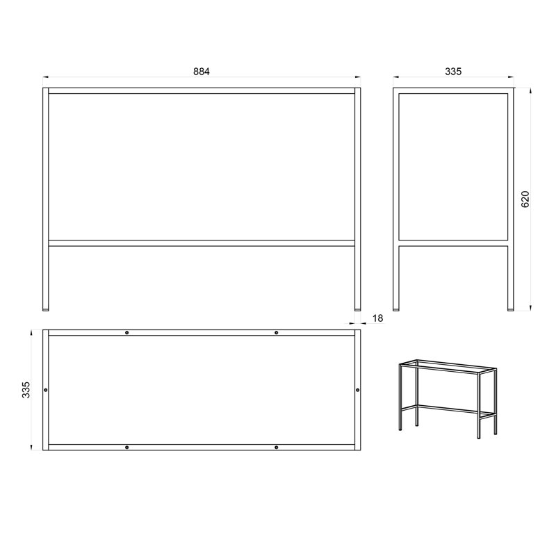 Bannie 90cm Console Table, Black