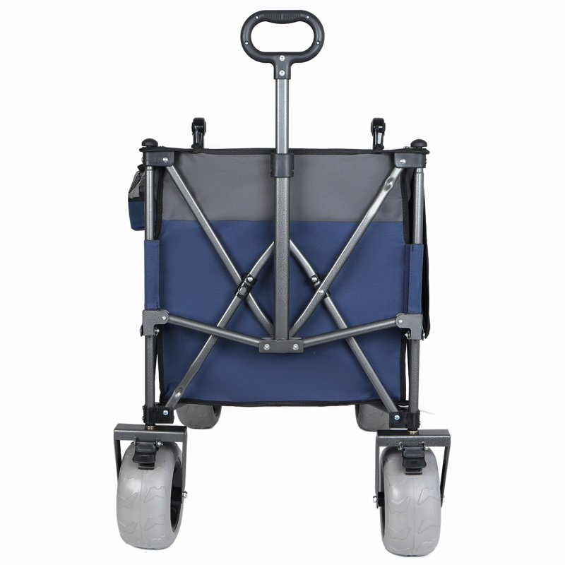 Chariot de chariot pliant robuste et polyvalent avec pneus tout-terrain pour le transport et l'extérieur, Marine