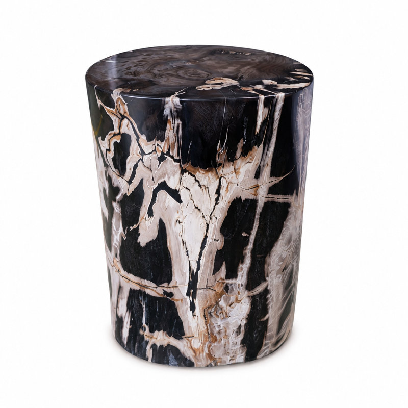 Elements Accent Stool, Natural Dark