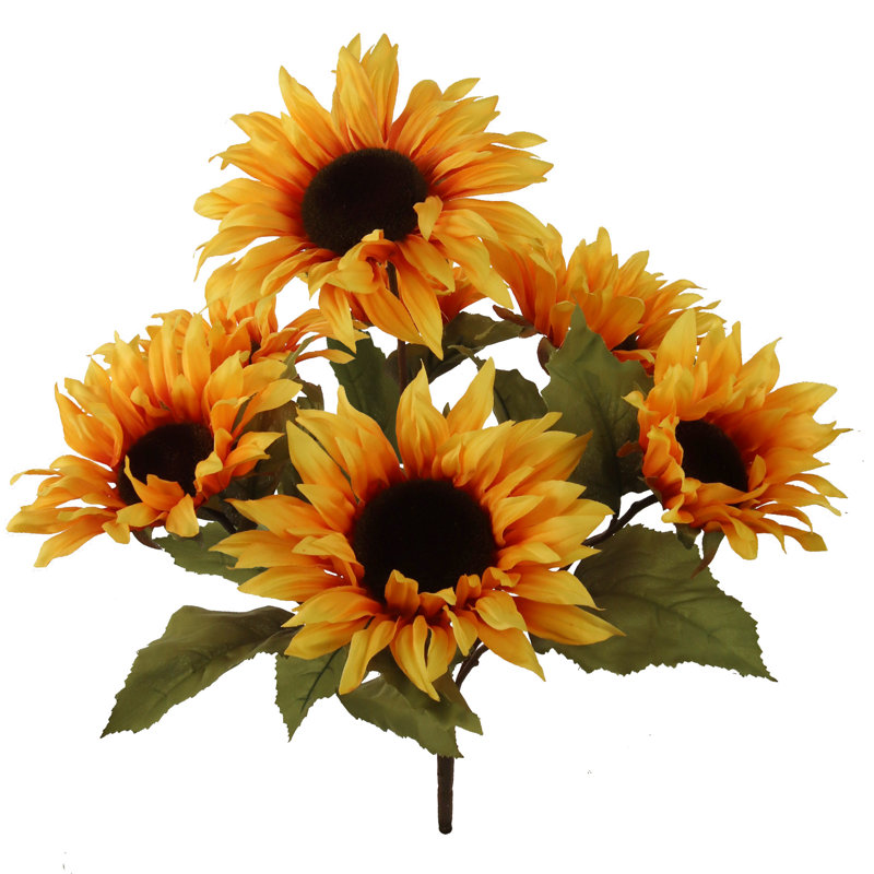 Buissons de tournesol en soie, Jaune