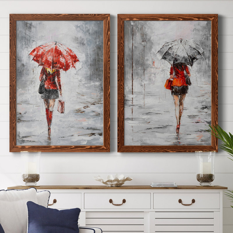 City magasiner III - ensemble de 2 reproductions d'art, H 44 po x l 31 po x P 1 po, Toile avec cadre érable, Pas de tapis