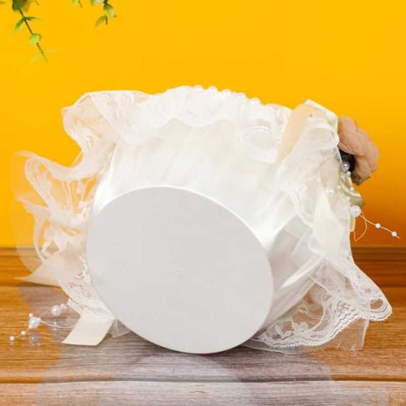 Panier de demoiselle d'honneur avec poignée perle
