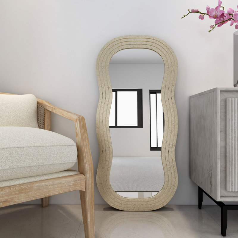 Renelsa Solid Wood Wavy Mirror