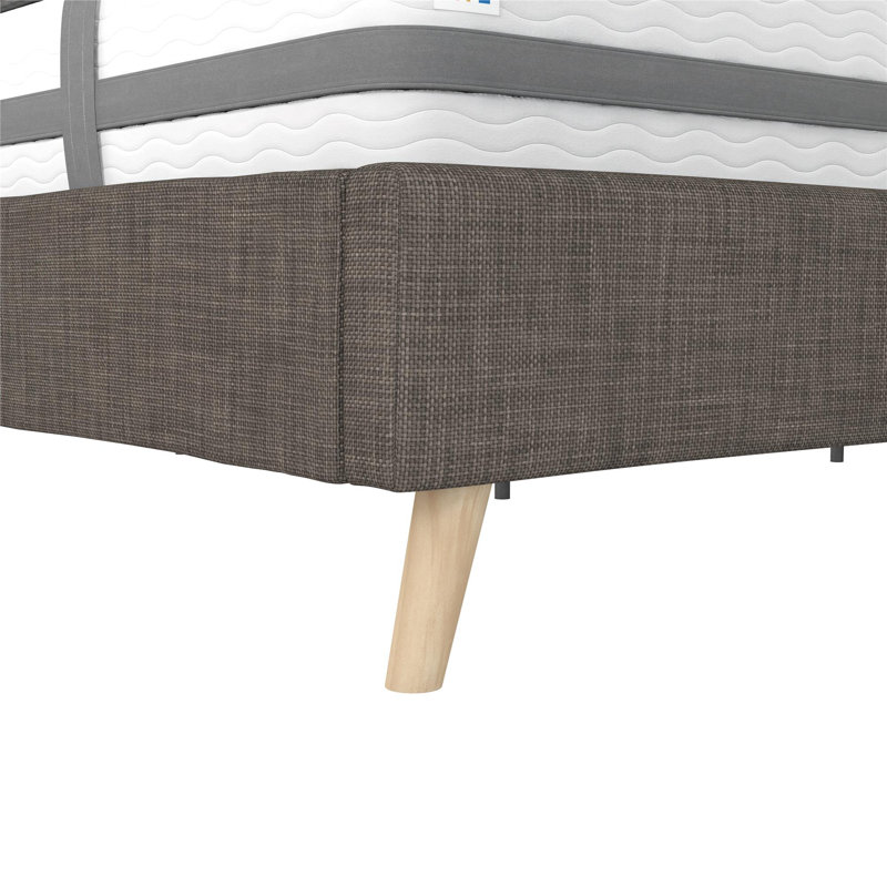 Her Majesty Upholstered Wingback Bed, King, Gray