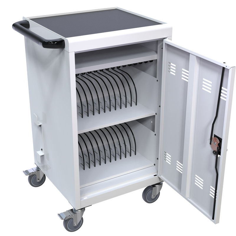 30+2Bay Mobile School Charging Cart Station For Chromebook, Tablet And Laptop Computer With Power Strip Included